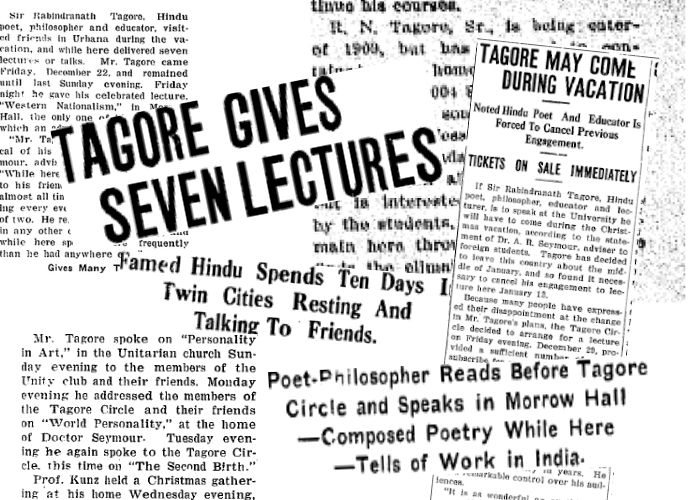 Daily Illini reporting Tagore's visits and lectures